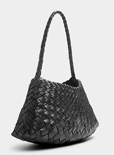 Плетена чанта Roxie - Черно