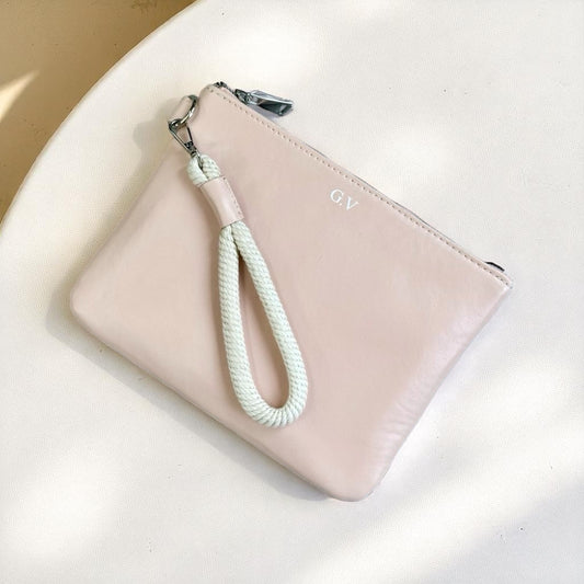Клъч от естествена кожа Pink